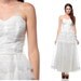 RESERVED 50s Party Dress White TULLE Strapless Tiered Princess 1950s Prom Sweetheart Wedding Long Formal Vintage 1960s Gown Extra Small XS
