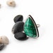 Gorgeous one of a kind cocktail ring with a bright green malachite cabochon in a sleek silver setting - fits US SIZE 8.5 - "Primavera Ring"