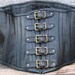 Reserved for WhisprSoftly Steampunk Black Leather Corset with Antiqued Brass Zipper and Buckle Closure 28" Waist