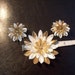 Vintage Gold White Enamel Pin Brooch SARAH COVENTRY Waterlily Lily with Matching Earrings