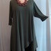 Coco and Juan Plus Size Asymmetric Tunic Top Olive Traveler Knit Size 1 (fits 1X,2X) Bust 52 inches