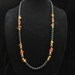 Vintage Dauplaise Black Glass Bead & Stone Long Necklace