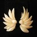 Vintage Mother Of Pearl Wing Design Earrings 1960s