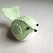 Mint Green and White Embroidered Wool Felt Bird Ornament