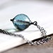 Ombre Blue Necklace with Blue Czech Glass Pendant Bead and Sterling Silver - Frost - Modern Blue Necklace Under 30