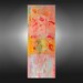 RESERVED for JESS C. Abstract Original Painting mixed media 8x20 little girl red yellow flowers Modern wall Art By Ana Gonzalez