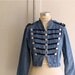 vintage military jean jacket cropped 80s marching band