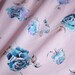 Vintage Fabric - Blue Roses on Pink - 46 x 60