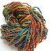 Multi Color Handspun Fiber Mix Wool Orange Grey Blue Yellow Yarn 43yards