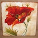 Wall Clock - Red Poppy Ceramic Tile Wall Clock No. 937 (7 inches)