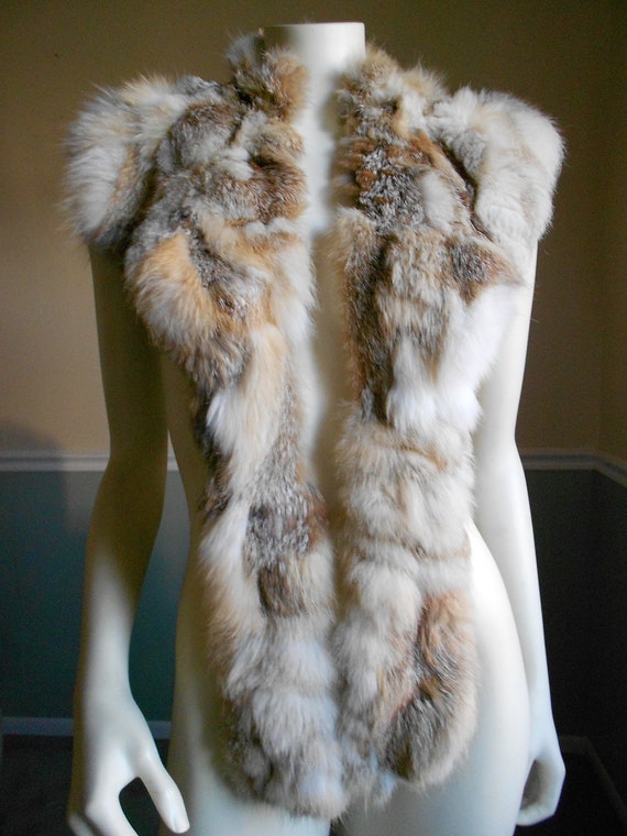 Rabbit Fur Collar / Multi Colored Fur Collar