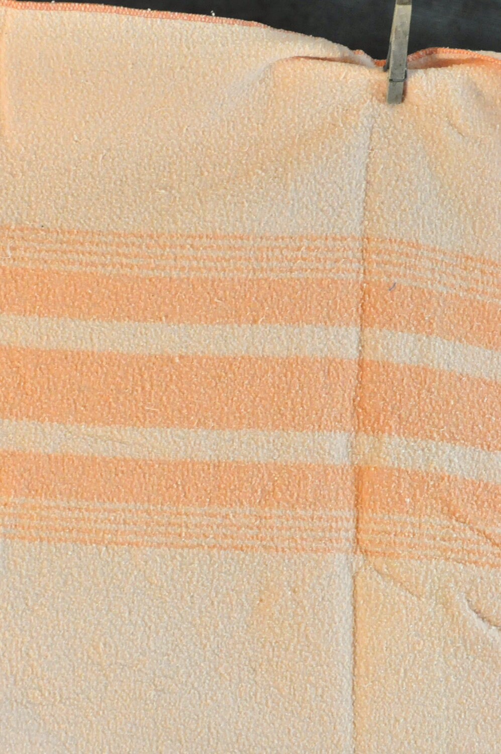 Vintage Peach Camp Blanket Striped Flannel