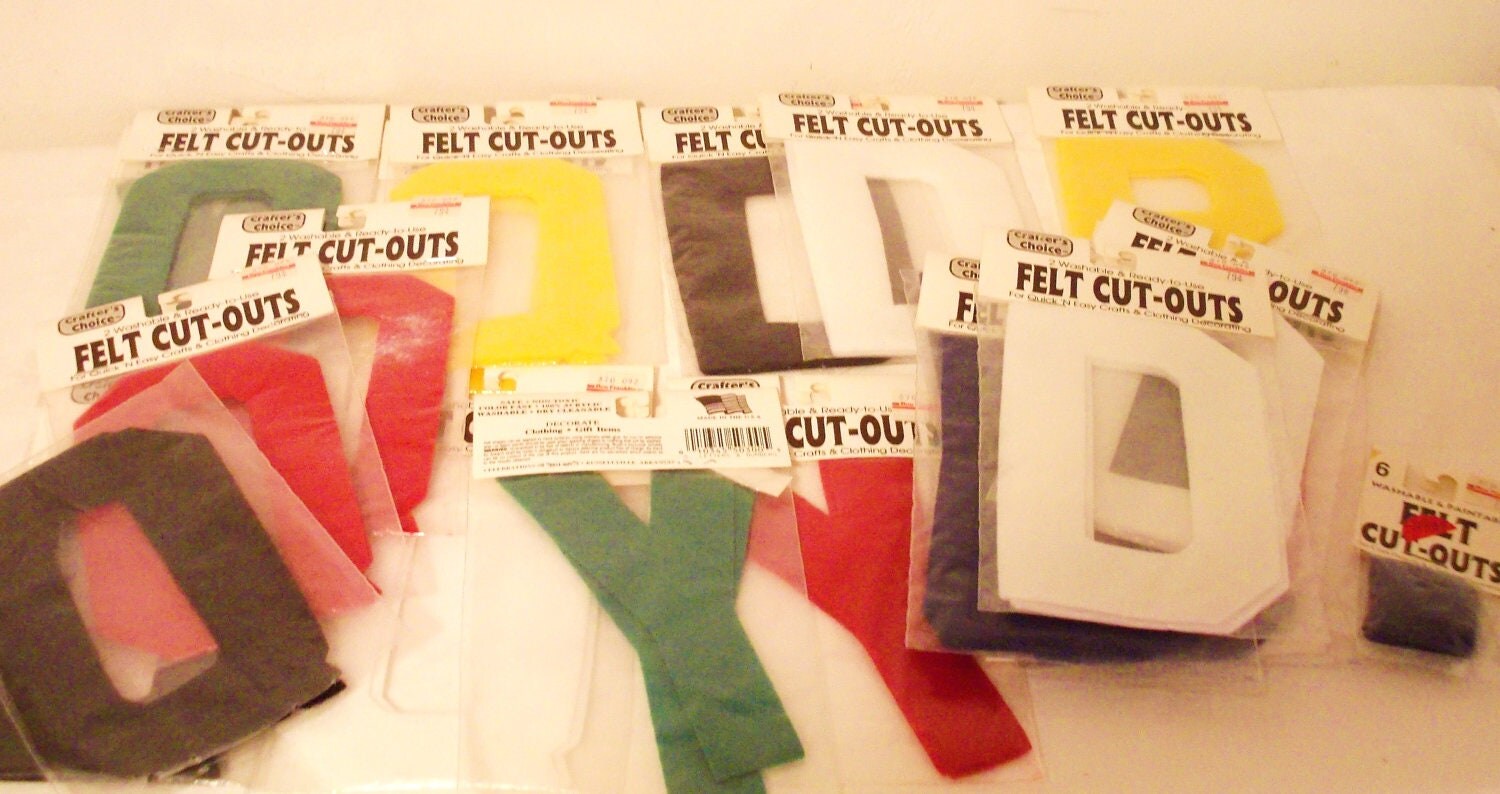 Large Lot Assorted Felt Cut Out Letters for Crafts Sewing