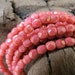 Last Lot . Pink Coral . NEW Czech Fire Polished Glass Beads (50)