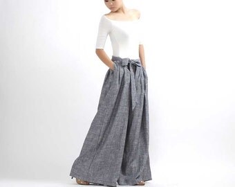 Linen pants, Wide Leg Pants, palazzo pants, pleated pants, Pleated Trousers, wide leg trousers, maxi pants, made to order, Gift ideas (308)