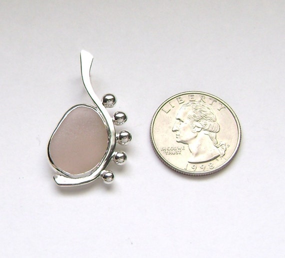 Sea Glass Jewelry Sterling Rare Pink Sea Glass Pendant