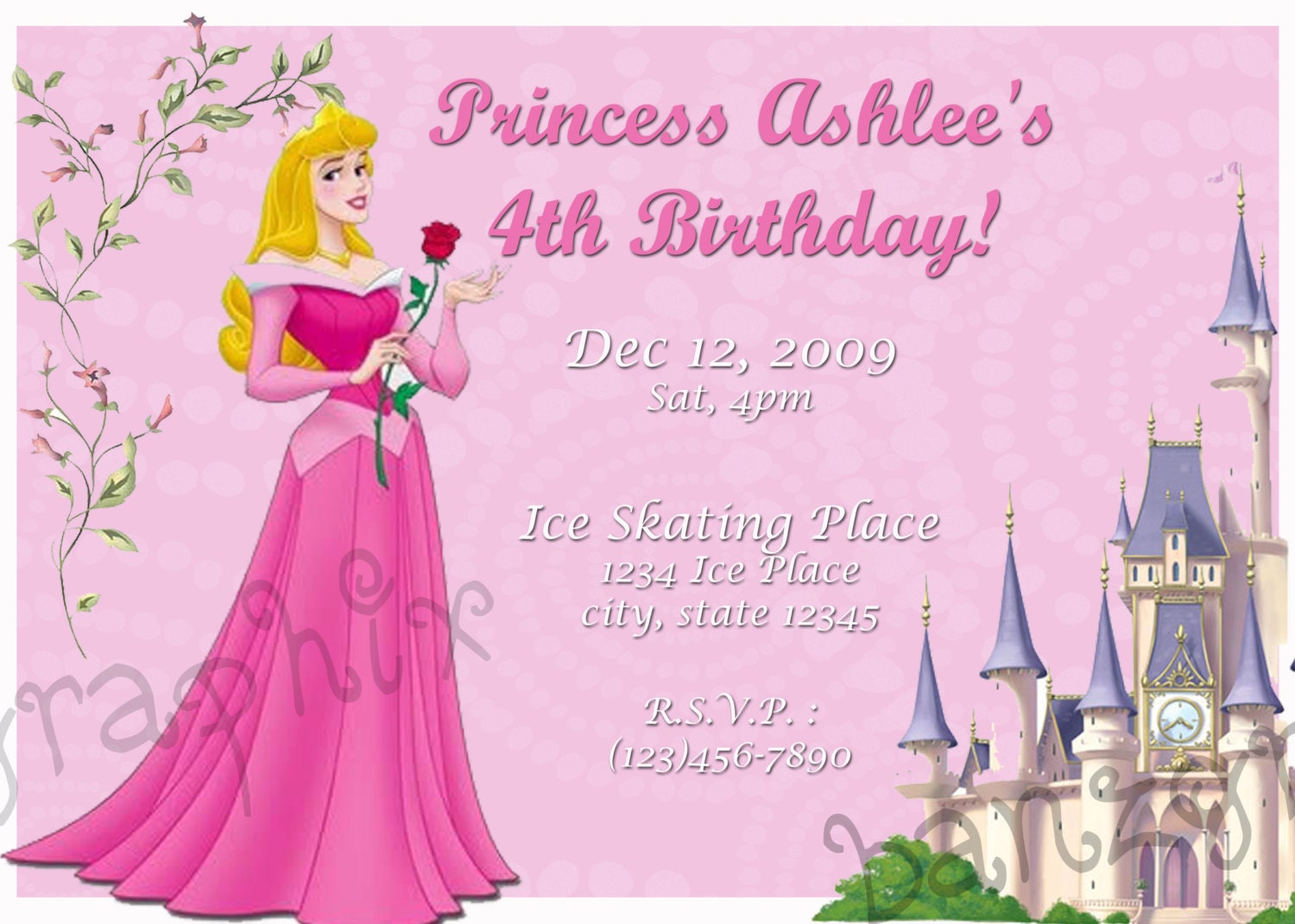 Sleeping Beauty Party Invitations 6