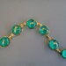 Fused Glass Bracelet, 22 Karat Gold Dragonfly's on Teal Glass, Gold Plated Bracelet, SRAJD