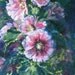 Reserved for Jeannie impasto hollyhock original oil painting impressionism flower floral garden palette knife fine art 20 x 30