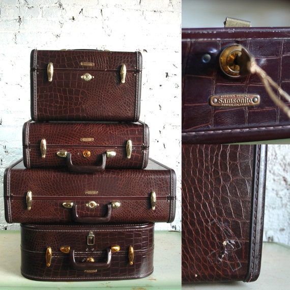Vintage Samsonite leather luggage Set of 4
