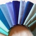 Hand Dyed Felted Wool, 8in.x 8in. - Blue/Aqua Shades - for Applique, Penny Rugs, Sewing Projects / W1114