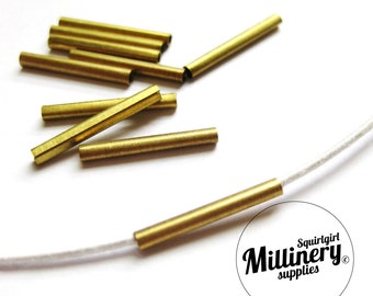 Brass Metal Wire Joining Ferrules for Millinery Hat Wire (10 Pieces)