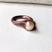 Champagne Golden Cream Pearl Copper Ring June Birthstone Raw Gem Stone Crystal Artisan Handmade
