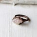 Copper Ring Raw Rose Quartz Crystal Ice Natural Gem Stone Patina Artisan Handmade