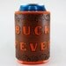 Leather Koozie Deer Buck Fever Oak Leaves and Acorns Safety Orange