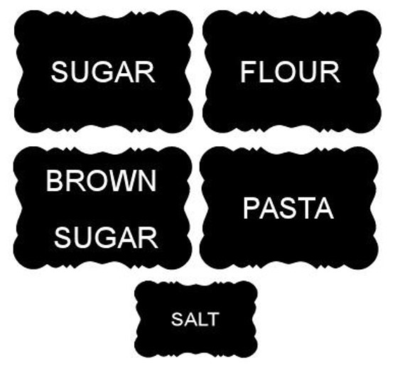 Vinyl decal Canister labels Flour / sugar / salt