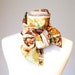 Vintage KIMONO Scarf golden forest ivory based gold orange red brown black flower Japanese motifs size free made to order