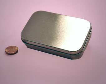 Medium Hinged Rectangular 3 oz Tin Favor jewelry box gift