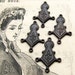 Keyhole link / drop - dark antiqued brass - 20mm (4 connectors) oxidized patina, black, chandelier earring drop, 3 to 1 reducer
