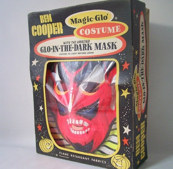 vintage devil halloween costume glow in the dark ben cooper