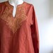 vintage. Silk Copper Indian Tunic / S M
