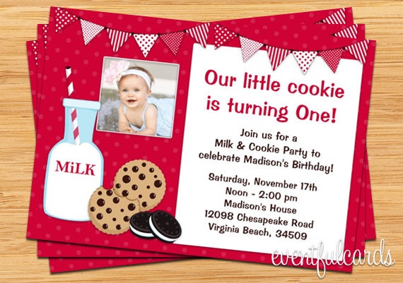 Milk and Cookies Birthday Party Invitation Il_570xn