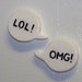 LOL OMG and WTF word bubbles kitchen magnets