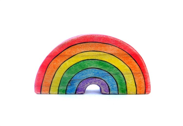 rainbow waldorf toy wooden rainbow wooden by outsideeverywhere