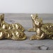 Brass Cheetah Leopard Cat Place Card Holders Set of Four