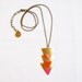 Triangle Geometric Necklace - Color Dipped Minimalist Arrow Handmade Necklace in Raw brass