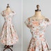 Vintage 1960s Dress : 50s 60s Fall Floral Day Dress