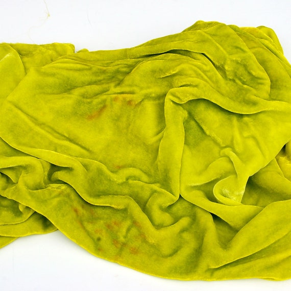 Velvet handdyed silkbacked rayon velvet Chartreuse
