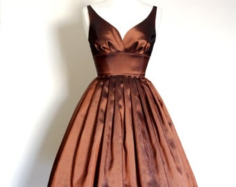 Copper Taffeta Sweetheart Prom Dress - Made by Dig For Victory