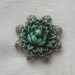 Vintage Imitation Turquoise Brooch Pin lotus Flower Filigree Jewelry