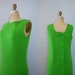 RESERVED LISTING Vintage 1960s Mod Green Shift Dress - Vibrant Green Knit Wool - Medium