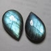 AAAA - Perfect Matching Pair Amazing Gorgeous Blue Fire - LABRADORITE - Smooth Polished Pear Briolett Huge Size 15.5x22 mm - 2pcs