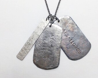 MILITARY DOG TAGS : Custom Engraved Dog Tag Necklace for a Man