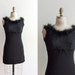SALE / Vintage 1960s mini dress with lace bodice and ostrich feather trim around neckline