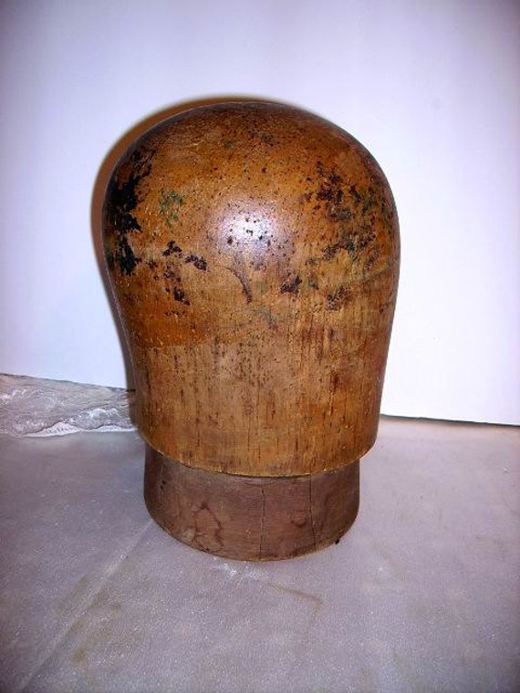 Vintage Antique Wooden Hat Block Form Millinery Mold