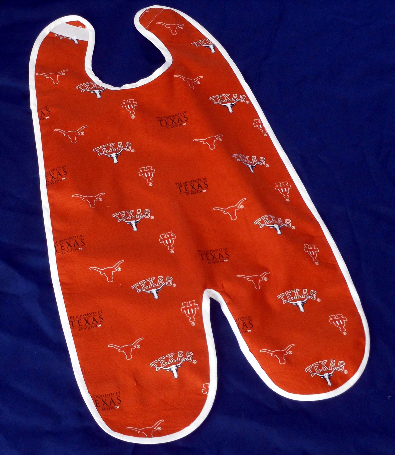 Burnt Orange and White UT Full Body Bib